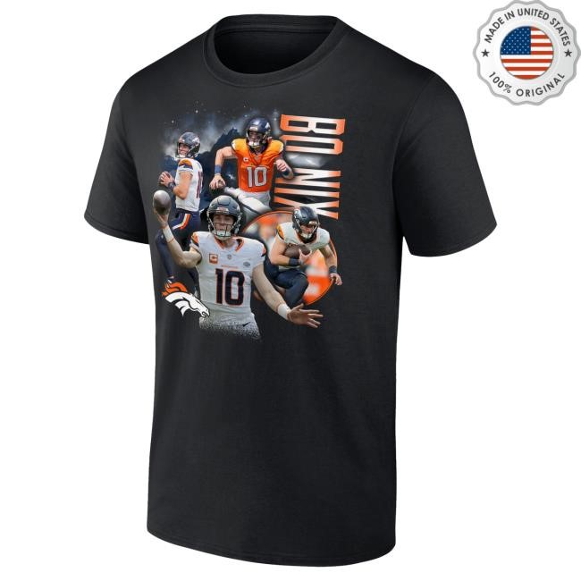 Men's Bo Nix Black Denver Broncos Notorious Graphic T Shirt DenverBroncos