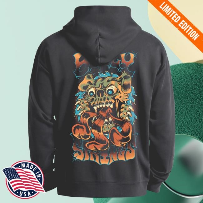 Billy Strings Merch Store Skull Dog Zip-Up Hoodie (Logan Fox)