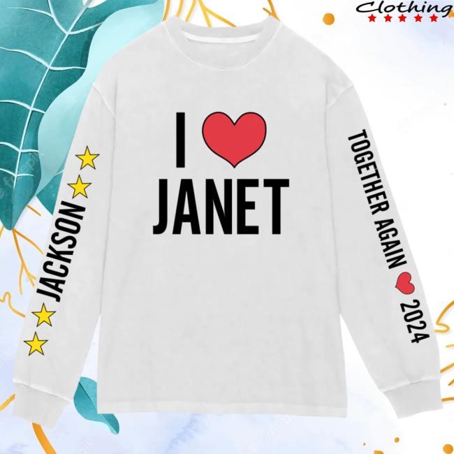 Janet Jackson Official Store I Love Janet L/S Shirt Janet Jackson Official Store I Love Janet LS Shirt