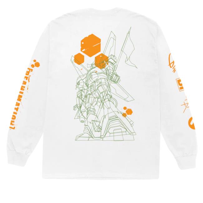 Official Reanimation Robot Sketch White Hoodie Official Reanimation Robot Sketch White Crew neck Sweatshirt