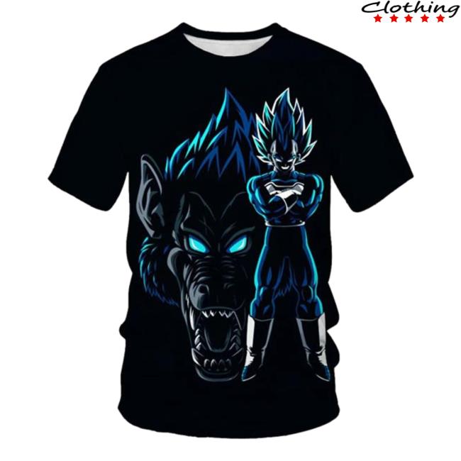 Official Dragon Ball Z Clothing Super Saiyan Blue Vegeta Workout Summer Shirt