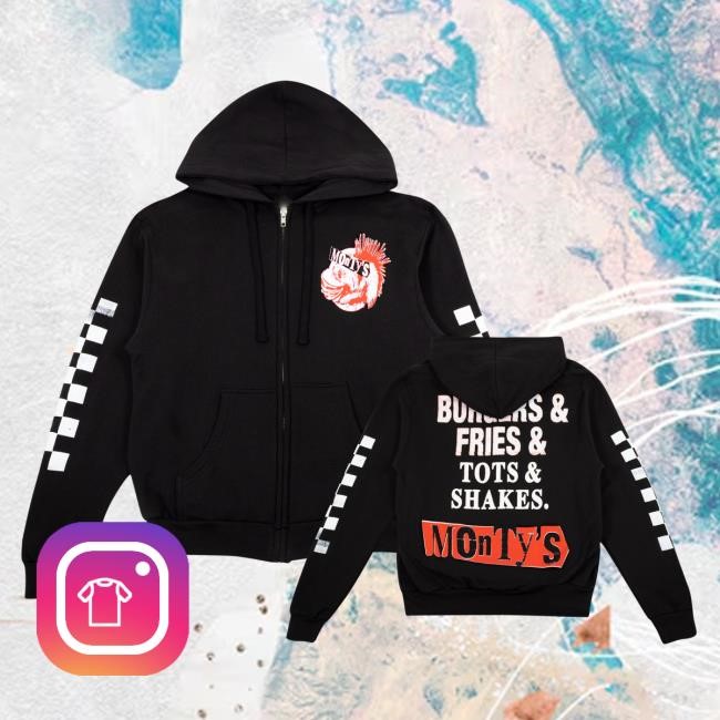 Monty's Good Burger Mohawk Monty Burger & Fries Zipper Hoodie