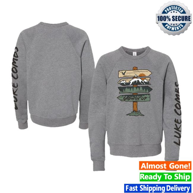 Official Luke Combs Growin' Up Youth Crew neck Sweatshirt