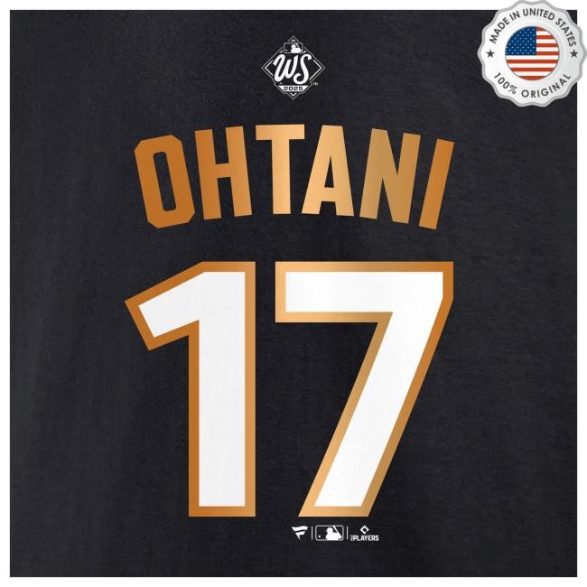 Men's Los Angeles Dodgers Shohei Ohtani Fanatics Black 2025 World Series Champions Name & Number Tee Official MLB Shop