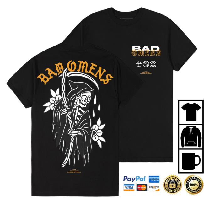 Official Bad Omens Merch Gold Reaper Tee