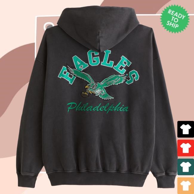 Official Abercrombie And Fitch Apparel Philadelphia Eagles Graphic Hoodies NFL by Abercrombie