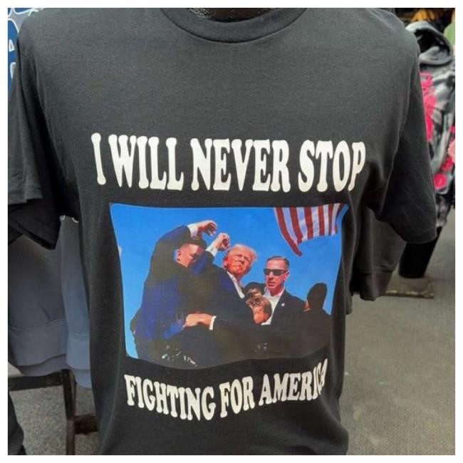 I Will Never Stop Fighting For America Short Sleeve Tee | Vote Donald Trump | USA Flag | Best Not Miss | Make America Great Again | Trump 2024