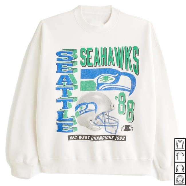 Official Abercrombie And Fitch Store Seattle Seahawks Graphic Crewneck Sweatshirt NFL by Abercrombie Official Abercrombie And Fitch Store Seattle Seahawks Graphic Crew Neck NFL by Abercrombie