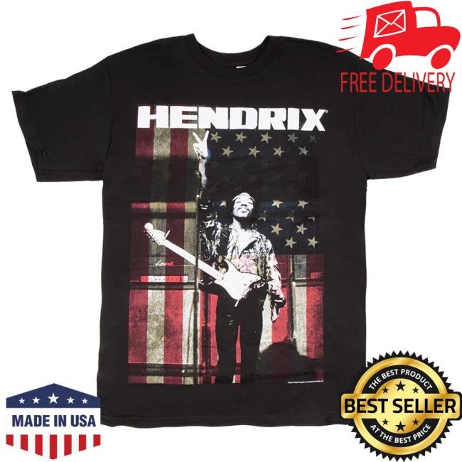 Jimi Hendrix Black Americana Shirts Jimi Hendrix Official Merch Store Jimi Hendrix Black Americana Tees Jimi Hendrix Official Merch Store