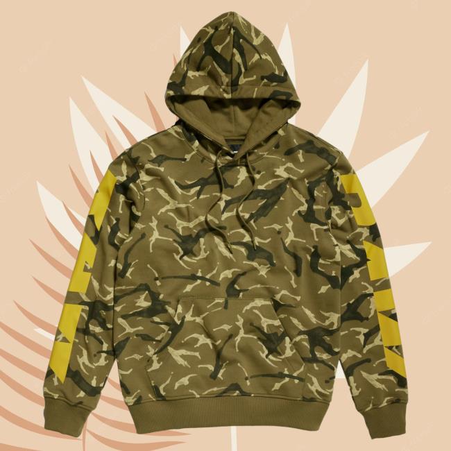 Official G Star Raw Clothing Store Shop Camo Sleeve Graphic Aop Pullover Hoodie All Over Print Shamrock Gstar