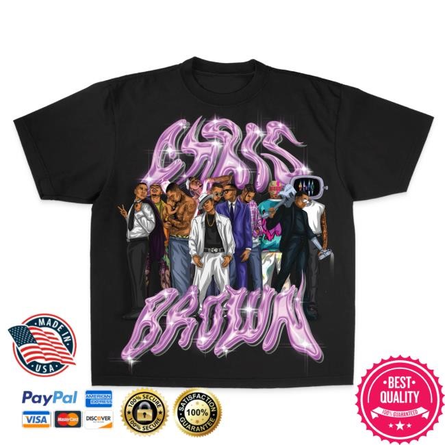 Chris Brown Rhinestone Big Head Tee Chris Brown Merch Chris Brown Rhinestone Big Head Shirt Chris Brown Merch