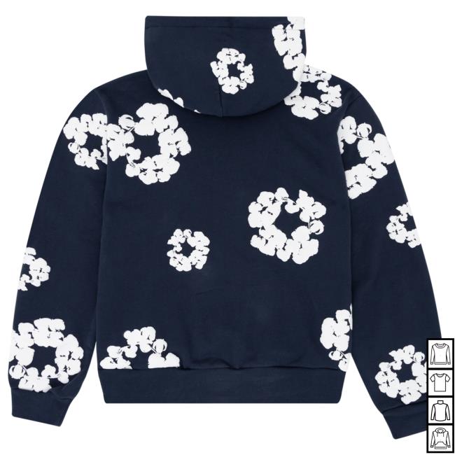 Official The Cotton Wreath Hooded Sweatshirt Navy Official The Cotton Wreath Hoodie Navy
