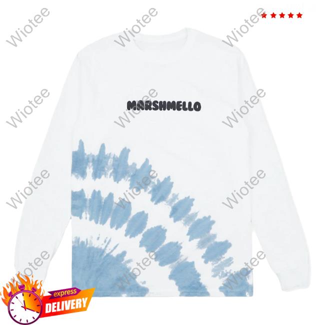 Official Marshmello Music Clothing Store Shop Mello Spot Tie Dye L/S Crew neck Sweatshirt White Marshmellomusic Merch
