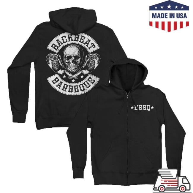 Official Merch Bar Foo Fighters Backbeat Bbq Logo Zip Up Sweatshirt FooFighters Merchbar