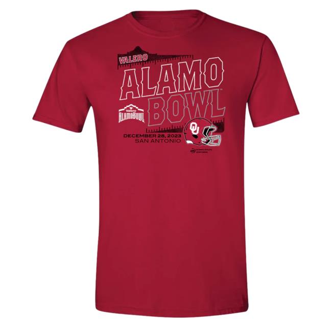 Official Alamo Bowl Merch 2023 Valero Alamo Bowl Oklahoma T Shirt
