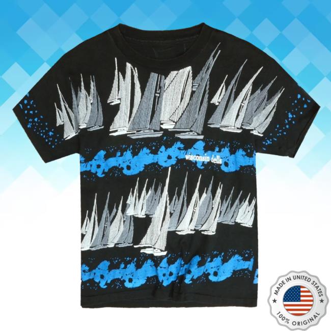 Official Throwback Vault Vintage Vintage Wisconsin Dells Sail Boat Sweaterl All Over Print Aop