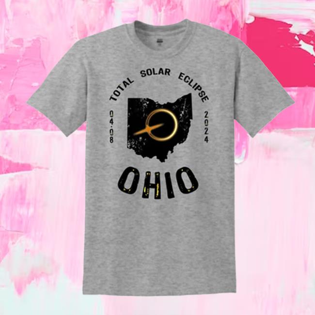 Total Solar Eclipse 04.08.2024 Ohio T-Shirts Grey Solar Eclipse 2024