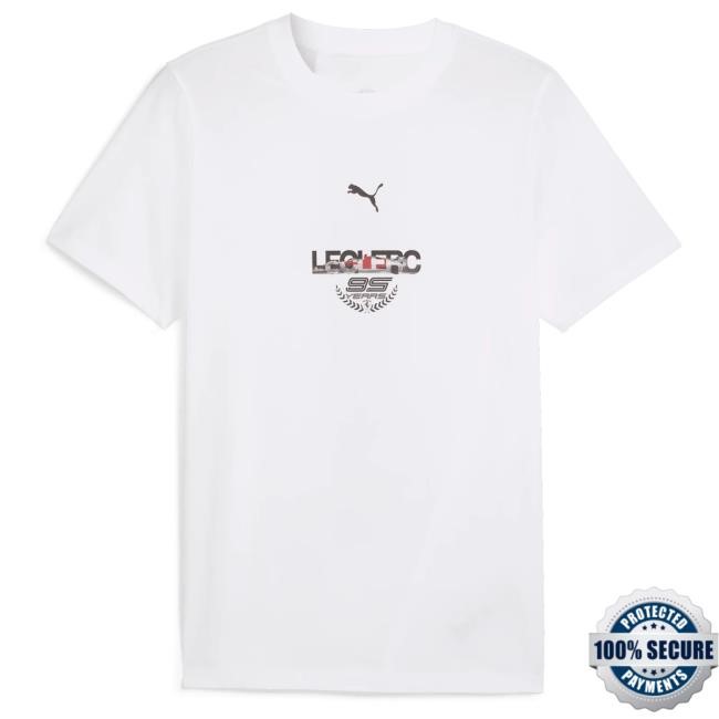 Scuderia Ferrari F1 Puma Men's Charles Leclerc "95 Years" Driver Shirt -White/Red
