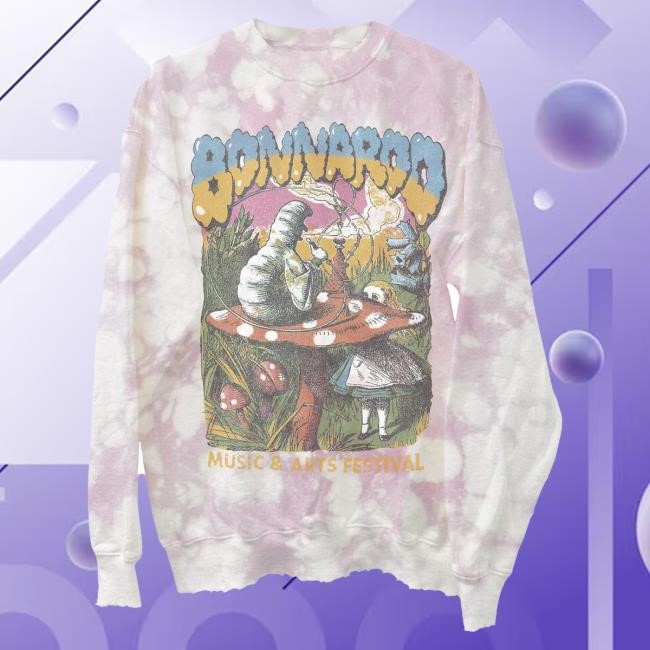 Official Bonnaroo Alice In Wonderoo Sweater Official Bonnaroo Merch Store Bonnaroo Alice In Wonderoo Crew neck Sweatshirt