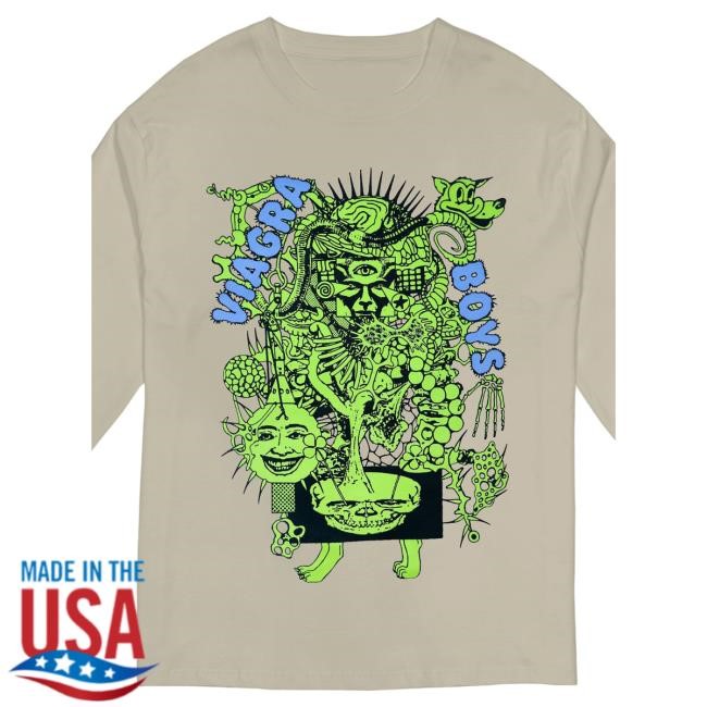 Official Viagra Boys Merch Viagr Aboys Salt Shed Long Sleeve Shirt (Bone)