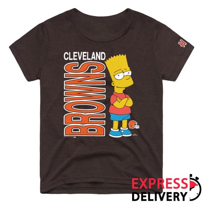 Official Cleveland Browns Homage x The Simpsons Youth Hot Shirt - Brown Official Cleveland Browns Homage x The Simpsons Youth Tee - Brown