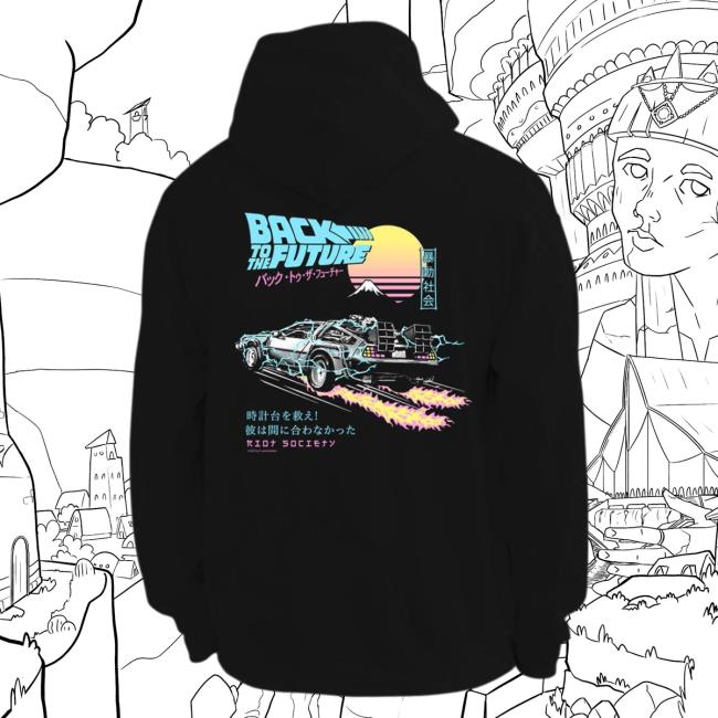 Official Riot Society Merch Store Shop Riot Society Back To The Future Kanji Hood Black RiotSociety Apparel Clothing