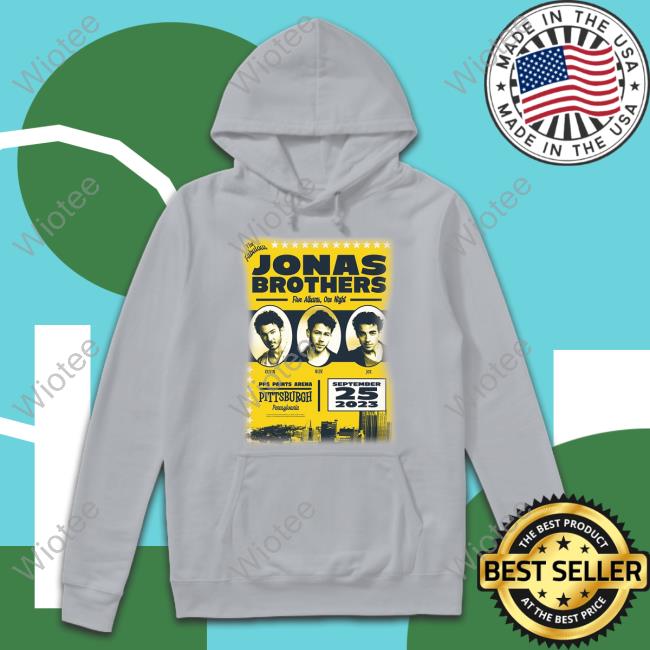 Official Jonas Brothers Merch Pittsburgh Tee Jonas Brothers Merch Five Albums One Night Ppg Paints Arena Pittsburgh 2023 Hoodie
