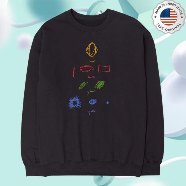 Maggie Rogers Mix Notes Crewneck Sweatshirt - Black Official Maggie Rogers Merch Store Maggie Rogers Mix Notes Crewneck Sweatshirt