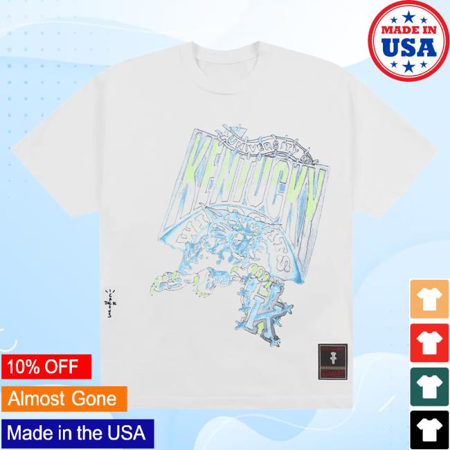 Official Travis Scott Utopia Merch Store CJ X M&N X UNIVERSITY OF KENTUCKY HANDDRAWN Attractive Shirt Travis Scott Apparel Clothing TravisScott