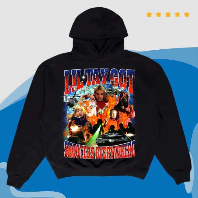Official Lil Tay Clothing Store Shop Lil Tay Got Shooters Everywhere Crew neck Sweatshirt LilTay Merch