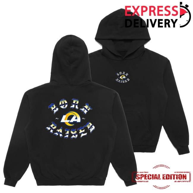 Born X Raised + Los Angeles Rams Metal Rocker Hood Born X Raised + Los Angeles Rams Metal Rocker LS Hoodie