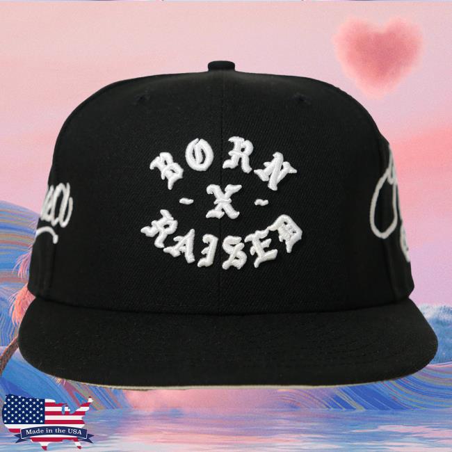 Official Born X Raised Store Shop Born X Raised + Fuerza Regida Rocker Fitted Hat Cap Black / Cream BornxRaised