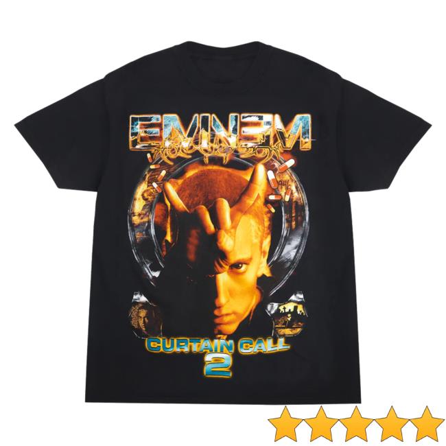 Eminem Slim Shady Clothing Shop Store Slim Shady Curtain Call 2 Cc2 Horns Tee Black SlimShady Merch