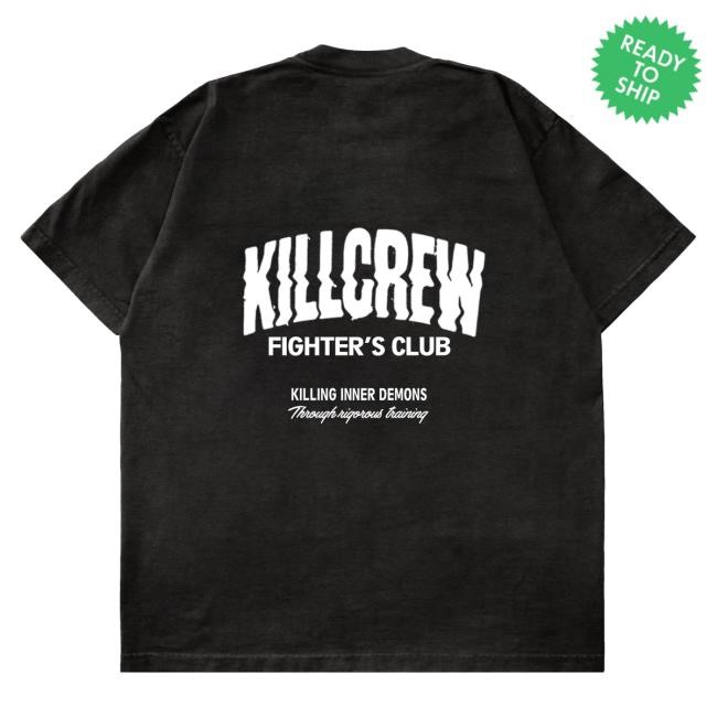 Official Kill Crew Apparel Clothing Oversized Rigorous Training Hot Shirt - Black / White KillCrew Shop