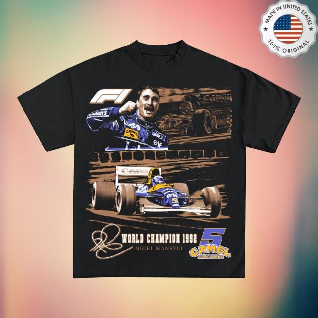 Official Icy Shop Merch Nigel Mansell 1992 World Champion Formula 1 Graphic Shirt 2024