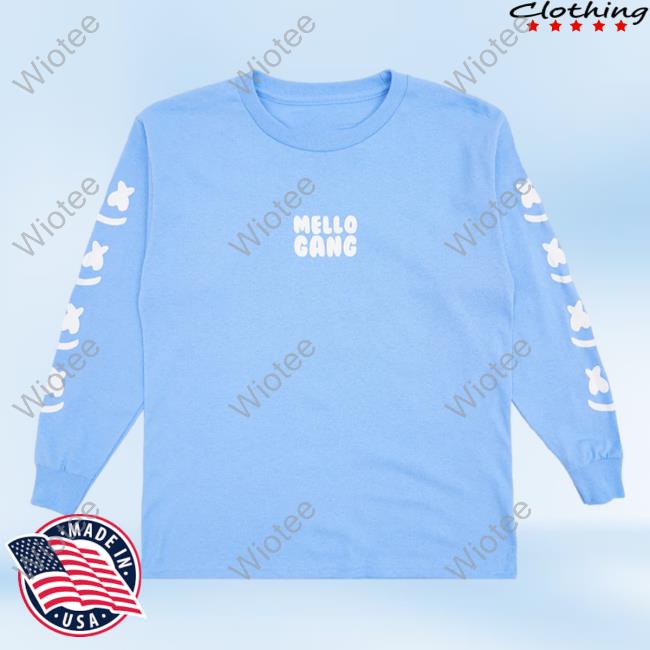Official Marshmello Music Clothing Store Shop Mellogang Faces L/S Sweater Carolina Blue Marshmellomusic Merch