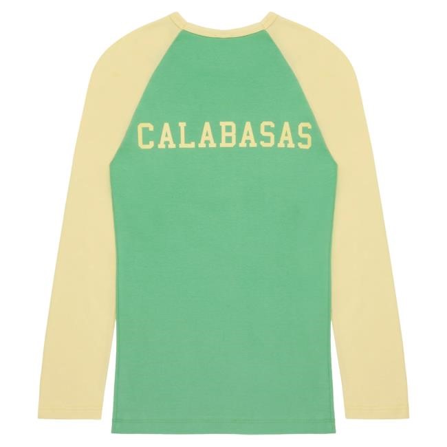 Official Leah Kateb Merch Store Leah Kateb People's Princess Long Sleeve Tshirt Raglan (Green / Yellow) LeahKateb