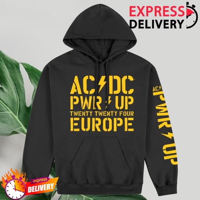 Official Ac Dc Merch Store AC/DC PWR UP 2024 Tour Pullover Sweatshirt Ac Dc Shop Acdc Clothing