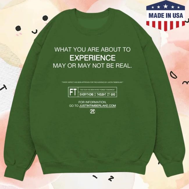 Official Justin Timberlake Merch Store Justin Timberlake What Are You About Green Crewneck Sweatshirt