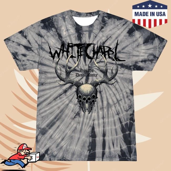 Official Whitechapel Merch Dissonance Spider Grey Tshirt Whitechapel Band