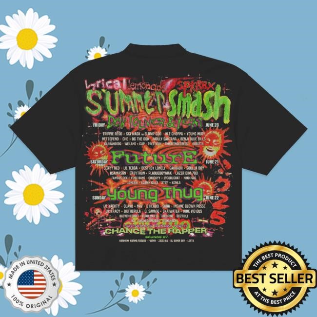 Official The Summer Smash Neon Line Up New Shirt (Black) Official The Summer Smash Neon Line Up Shirt (Black)
