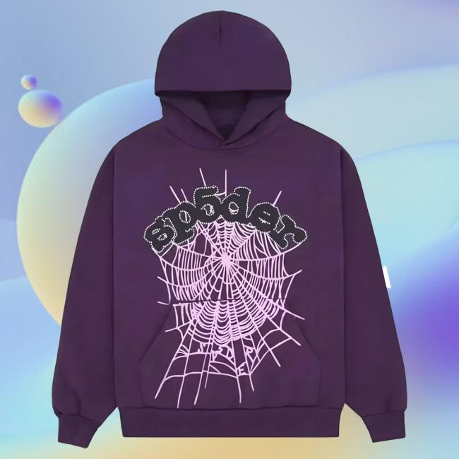 Official Sp5der Clothing Apparel Sp5der Web Popover Sweatshirt Purple Sp5der Merch Store Shop