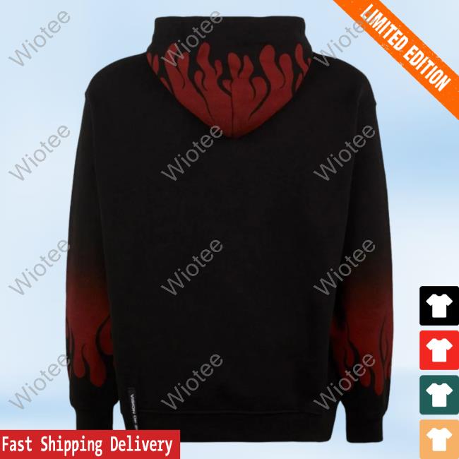 Official Vision Of Super Red Negative Flames Black Sweater