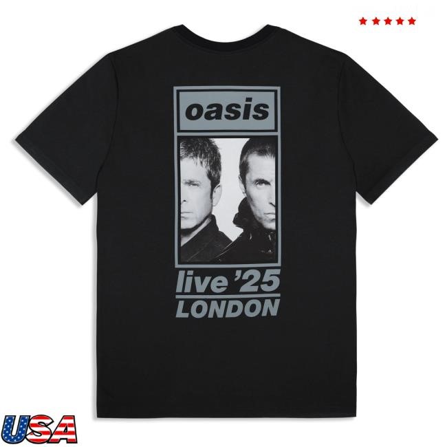 Official Oasis Merch Live '25 London Event 30th July Tee Black