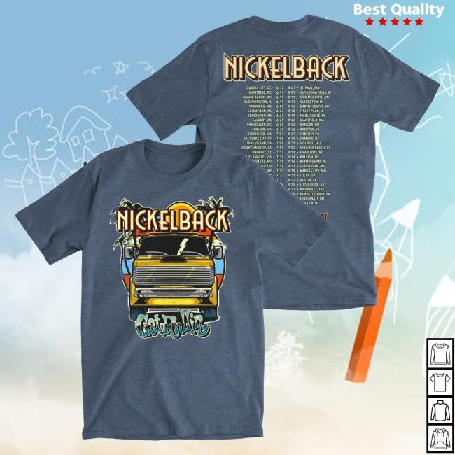 Official Nickelback Merch Nickelback 2023 Tour Heather Denim Tshirt Nickelback Apparel