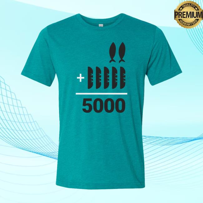 Official The Chosen 2+5=5000 Adult & Youth Teal T-Shirt