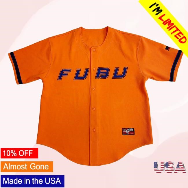 Apparel Alicia Keys Official Merch Shop Hell's Kitchen X Fubu Orange Baseball Jersey Tees