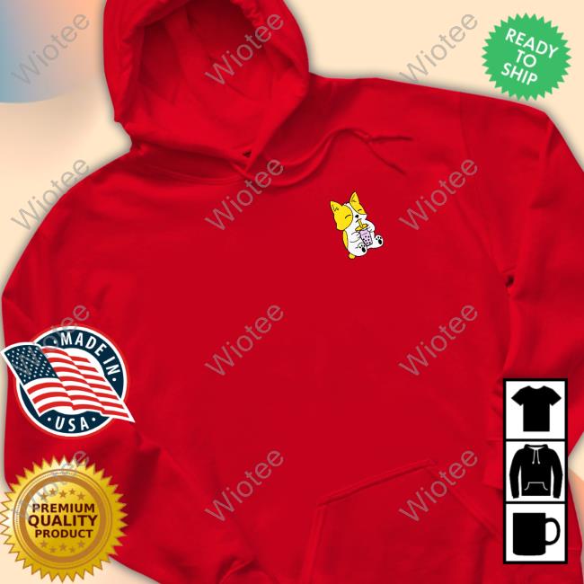 Official Hello Merch Teaspoon Corgi Black Hoodie Official Hello Merch Teaspoon Corgi Black Hooded Sweatshirt