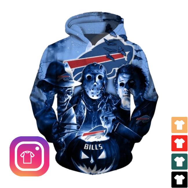 Official Buffalo Bills Hoodie 3D Cheap Horror Night Halloween Pullover NFL