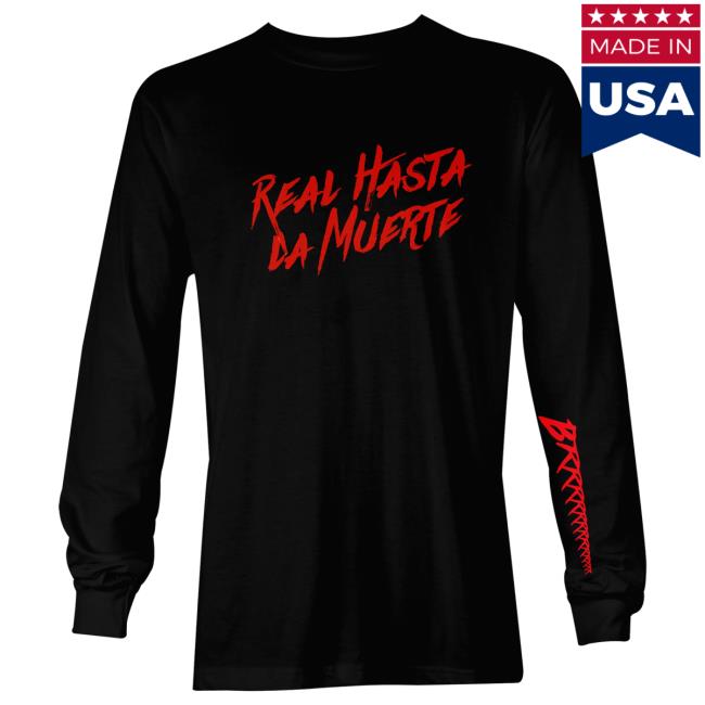 Official Anuel Aa Clothing Store Shop Anuelmerch Real Hasta La Muerte BRRRRRRR Long Sleeve Tshirt Black / Red Anuelaa Merch